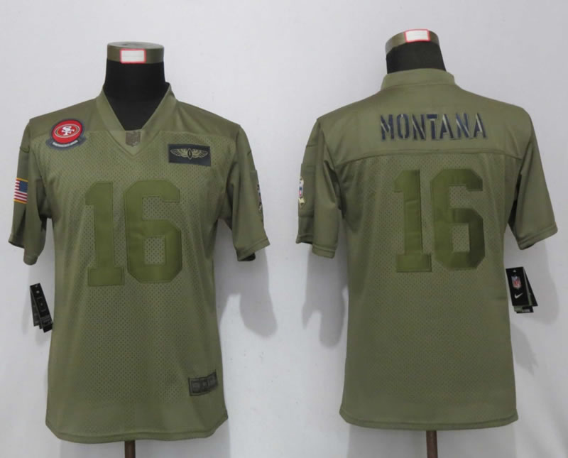 Women Nike San Francisco 49ers 16 Montana Nike Camo 2019 Salute to Service Limited Jerseyy,We sell and wholesale Women Nike San Francisco 49ers 16 Montana Nike Camo 2019 Salute to Service Limited Jerseyy on line form chian!